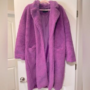 Fashion Nova Purple Teddy Coat